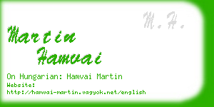 martin hamvai business card